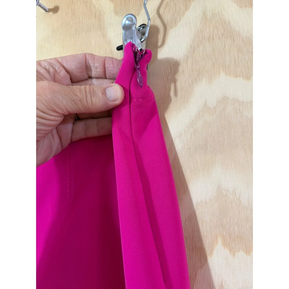 Ann Taylor Magenta Pink Wide Leg Crop Pants Womens 12 NWT business Careerwear - Picture 7 of 9